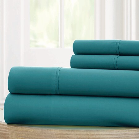 Modern Threads 1800 Series 100 gsm Solid microfiber 4 pc sheet set Teal King 10100MFS-TEL-KG